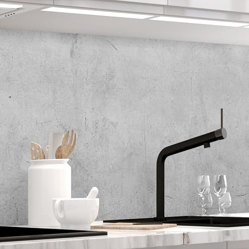 StickerProfis Küchenrückwand selbstklebend Matt-Optik - Beton - 0.5mm, versteifte PET Folie, PRO 60 x 280cm von StickerProfis