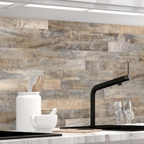 StickerProfis Küchenrückwand selbstklebend Matt-Optik - HOLZPLANKEN - 0.5mm, versteifte PET Folie, PRO 60 x 220cm von StickerProfis