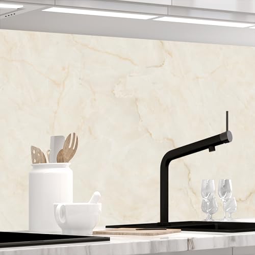 StickerProfis Küchenrückwand selbstklebend Matt-Optik - MARMOR BEIGE - 1.8mm, Versteift, alle Untergründe, Hart PET Material, Premium 60 x 80cm von StickerProfis