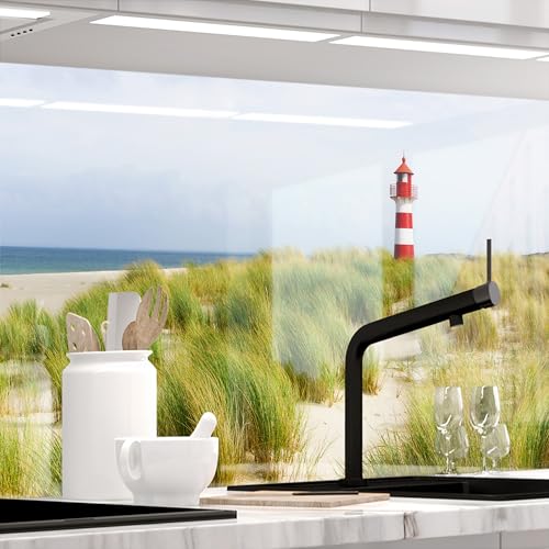 StickerProfis Küchenrückwand selbstklebend Glasoptik - NORDSEE - 1.8mm, Versteift, alle Untergründe, Hart PET Material, Premium 60 x 340cm von StickerProfis