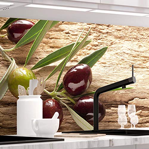 StickerProfis Küchenrückwand selbstklebend Premium OLIVEN 1.5mm, Versteift, alle Untergründe, Hartschicht, 60 x 280cm von StickerProfis