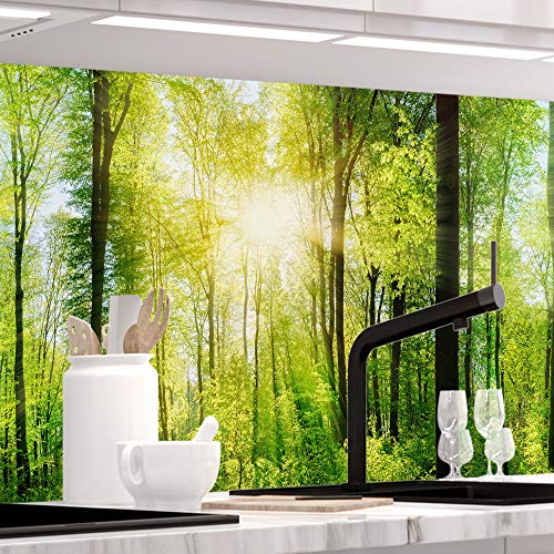 StickerProfis Küchenrückwand selbstklebend Pro Wald 60 x 80cm DIY - Do It Yourself PVC Spritzschutz von StickerProfis