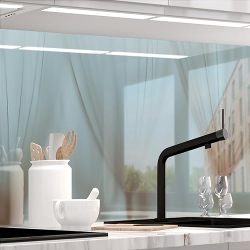 StickerProfis Küchenrückwand selbstklebend Glasoptik ausgeführt - Pusteblume - 1.8mm, Versteift, jeder Untergrund, Hart PET Material, Premium 60 x 400cm von StickerProfis