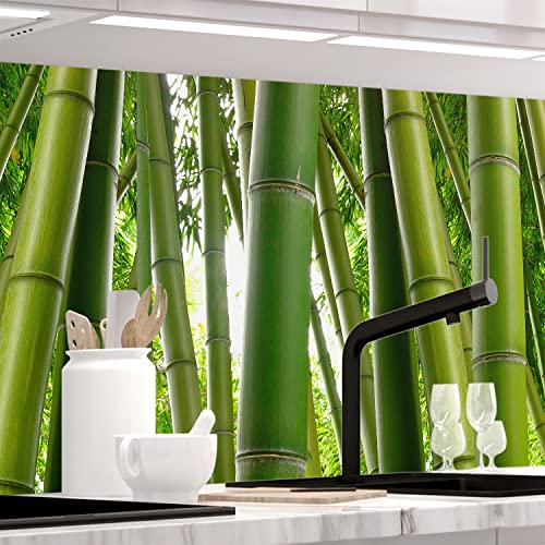 Stickerprofis Küchenrückwand Matt selbstklebend - BAMBUSWALD - 0.5mm versteifte PET Folie, zuschneidbar, Spritzschutz PRO 60 x 400cm von StickerProfis