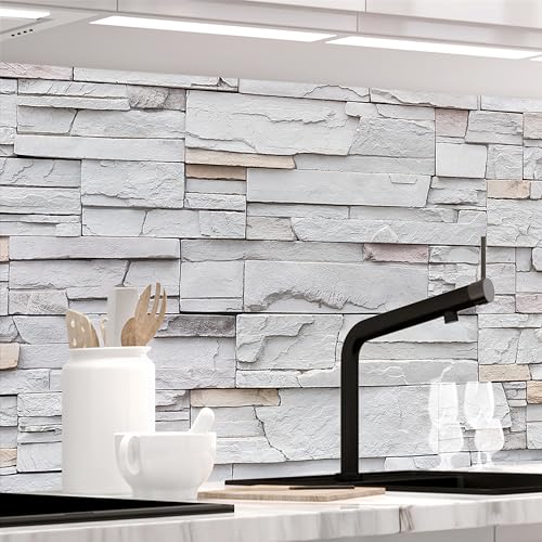 Stickerprofis Küchenrückwand Matt selbstklebend - BRUCH STEINWAND - 0.5mm versteifte PET Folie, zuschneidbar, Spritzschutz PRO 60 x 280cm Stickerprofis Küchenrückwand Matt selbstklebend - BRUCH STEINWAND - 0.5mm versteifte PET Folie, zuschneidbar, Spritzschutz PRO 60 x 280cm von StickerProfis