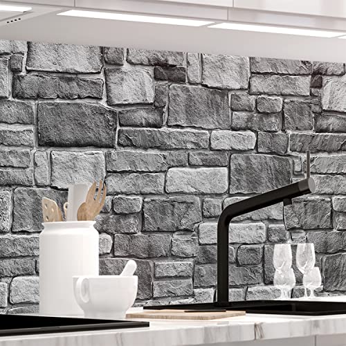 Stickerprofis Küchenrückwand Matt selbstklebend - GRANITSTEIN - 0.5mm versteifte PET Folie, zuschneidbar, Spritzschutz PRO 60 x 280cm von StickerProfis