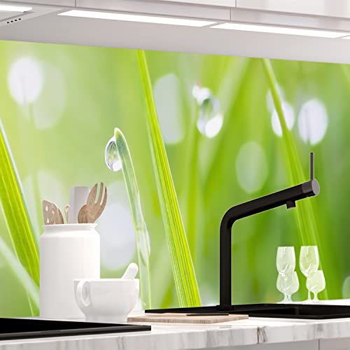 Stickerprofis Küchenrückwand Matt selbstklebend - MODERN GRASS - 0.5mm versteifte PET Folie, zuschneidbar, Spritzschutz PRO 60 x 400cm von StickerProfis