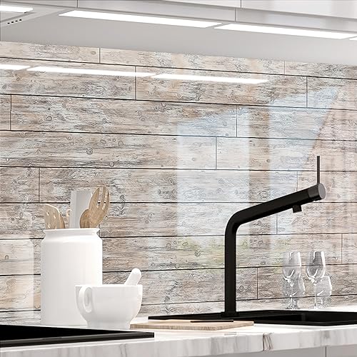 Stickerprofis Küchenrückwand matt selbstklebend - PLANKEN - 1,8mm, Hartkunststoff, alle Untergründe, Spritzschutz, PREMIUM 60 x 280cm von StickerProfis