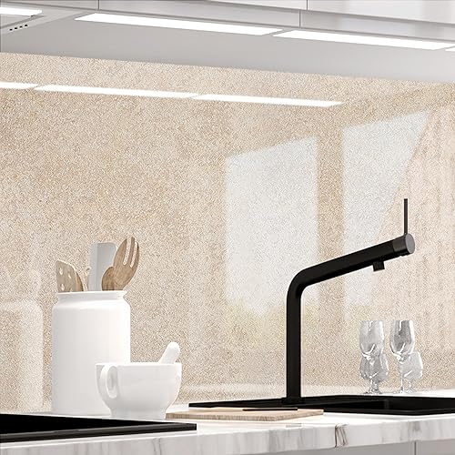 Stickerprofis Küchenrückwand Matt selbstklebend - SANDSTEIN TRAVERTIN - 1,8mm, Hartkunststoff, alle Untergründe, Spritzschutz, PREMIUM 60 x 280cm von StickerProfis