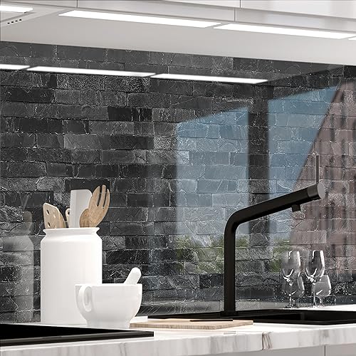 Stickerprofis Küchenrückwand Matt selbstklebend - STEINWAND LUXURY - 1,8mm, Hartkunststoff, alle Untergründe, Spritzschutz, PREMIUM 60 x 340cm von StickerProfis