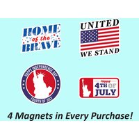 American Flag Magnet | I Love Usa, Independence Day, Automagnet, Pack, Land Of The Free, Kühlschrankmagnet, Set, Flexibler von Stickerbash