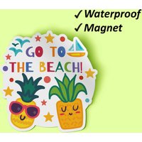 Gehen Sie Zum Strand Sommer Magnet Pack | Magnete Dekor, Wellen Kunst, Sonnenschein Druck, Kühlschrank Magnete, Verblassen Resistente Wasserdicht von Stickerbash