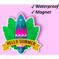 Hallo Sommer Magnet Set | Reise-Magnete, Reise-Geschenke, Sommer, Strandleben, Strand Kühlschrank Magnete, Verblassen Resistente Wasserdicht von Stickerbash