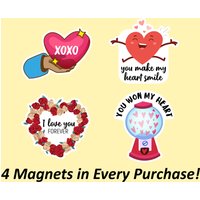 I Love You Magnet | Xoxo Magnet, Make My Heart Smile, Kitchen Set, Won Heart, Flexible Magnete, Pack von Stickerbash