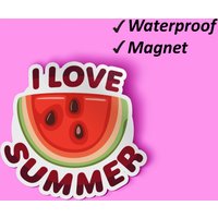 Ich Liebe Sommer Magnete Pack | Sommer-Dekor, Magnet, Strand, Reise-Magnete, Sommerzeit, Verblassen Resistente Magnete, Wasserdicht von Stickerbash