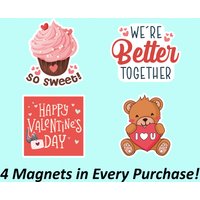 Liebesmagnete | Valentines Herz Magnet, Geschenk Für Sie, Cupcake Kühlschrankmagnet Set, Küchenmagnete, Lichtbeständiger Magnet von Stickerbash