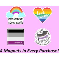 Love Deserves Equal Rights Magnet Set | Gay Pride, Geschenkmagnete, Liebe Gewinnt, Kühlschrankmagnete, Wasserdichte Magnete, Lichtbeständig von Stickerbash
