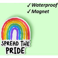 Spread The Pride Magnets Pack | Stolz Regenbogen Flagge, Spaß Magnete, Liebe Gewinnt, Magnet Dekorationen, Wasserdichte Verblassen Resistent von Stickerbash