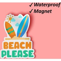 Strand Bitte Magnete Bundle | Strand-Druck, Auto-Magnete, Kühlschrank-Magnete-Set, Geschenke Für Den Sommer, Verblassen Resistente Magnete von Stickerbash