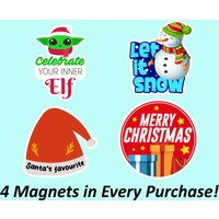 Weihnachtsmann Kühlschrankmagnet | Magnet Set, Merry Christmas Magnet, Schneemann Schließfachmagnet, Billigmagnet, Automagnet, Lichtbeständiger von Stickerbash