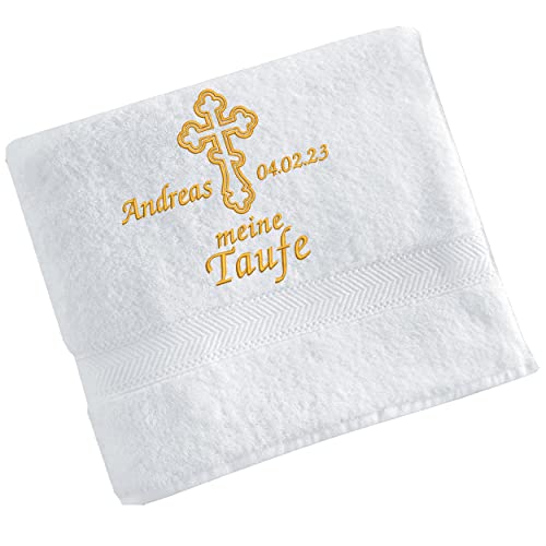 Stickerei Rein Taufe Tuch (Glitzer Gold 100x50) von Stickerei Rein