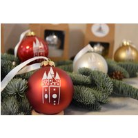 Christbaumkugel Mit Straubinger Stadtturm Inkl. Geschenk-Verpackung von StickereiMATHILDA