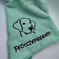 Pfötchen Lappen, Mircofaser, Personalisierte Tücher, Bestickte Hundetücher, Hundelappen, Pfoten Tuch Bestickt, Wichtel Weihnachtsgeschenk von StickereiRegina