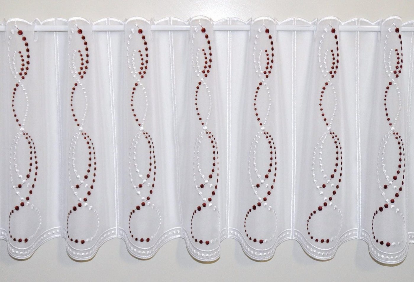 Scheibengardine Perlen, Stickereien Plauen, Stangendurchzug (1 St), transparent, Voile von Stickereien Plauen