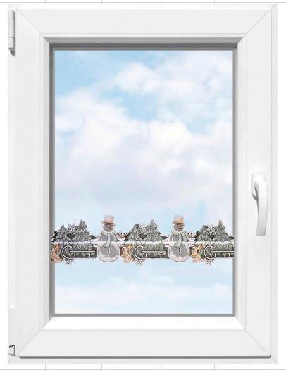 Scheibengardine Winter, Stickereien Plauen, Stangendurchzug (1 St), halbtransparent, Fensterdekoration "Winter" von Stickereien Plauen