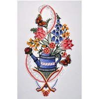 Stickereien Plauen Fensterbild "Fensterbild Gießkanne" Echte Plauener Spitze Stickereien Plauen Fensterbild "Fensterbild Gießkanne" Echte Plauener Spitze von Stickereien Plauen