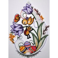 Stickereien Plauen Fensterbild "Fensterbild Ostern" Echte Plauener Spitze von Stickereien Plauen