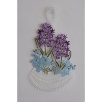 Stickereien Plauen Fensterbild "Hyazinthen" von Stickereien Plauen