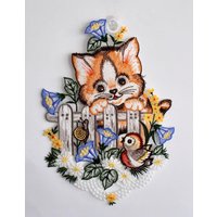 Stickereien Plauen Fensterbild "Katze am Zaun" Stickereien Plauen Fensterbild "Katze am Zaun" von Stickereien Plauen