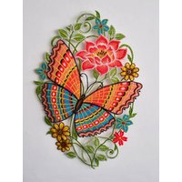 Stickereien Plauen Fensterbild "Schmetterling" Hakenaufhängung von Stickereien Plauen