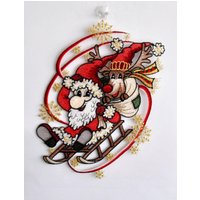 Stickereien Plauen Fensterbild "Weihnachtsmann mit Schlitten" Stickereien Plauen Fensterbild "Weihnachtsmann mit Schlitten" von Stickereien Plauen