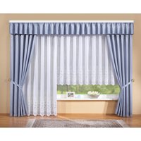 Stickereien Plauen Gardine "Alena" Kräuselband 1 Stk. tlg. veredelt mit echter Plauener Spitze Stickerei von Stickereien Plauen