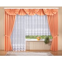 Stickereien Plauen Gardine "Bianca" Kräuselband 1 Stk. tlg. veredelt mit echter Plauener Spitze Stickerei von Stickereien Plauen