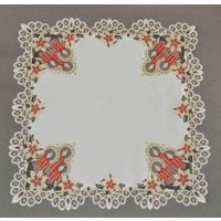Stickereien Plauen Mitteldecke "Tischdecke Kerzenschein" Plauener Spitze, Made in Germany von Stickereien Plauen