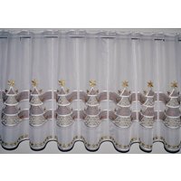 Stickereien Plauen Scheibengardine "Goldtanne" Stangendurchzug 1 Stk. tlg. mit echter Plauener Spitze Stickerei von Stickereien Plauen