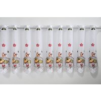 Stickereien Plauen Scheibengardine "Herbst" Durchzuglöcher 1 Stk. tlg. veredelt mit echter Plauener Spitze Stickerei von Stickereien Plauen