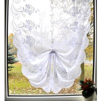 Stickereien Plauen Scheibengardine "Lara" Multifunktionsband 1 Stk. tlg. veredelt mit echter Plauener Spitze Stickerei von Stickereien Plauen