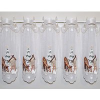 Stickereien Plauen Scheibengardine "Reh" Stangendurchzug 1 Stk. tlg. von Stickereien Plauen