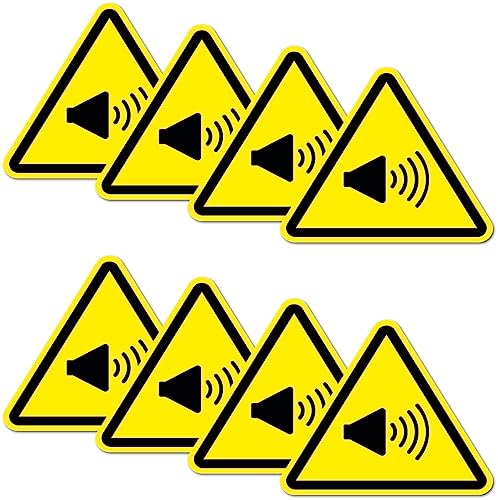 8 Stück Warnhinweis Aufkleber 6x5cm Lautstärke Lärm laut UV Schutz laminiert wasserfest Digitaldruck Warnung von Stickerfreaks