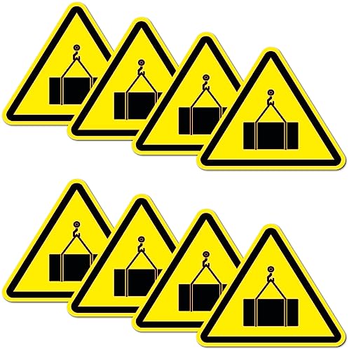 8 Stück Warnhinweis Aufkleber 6x5cm schwebende Last UV Schutz laminiert wasserfest Digitaldruck Warnung von Stickerfreaks