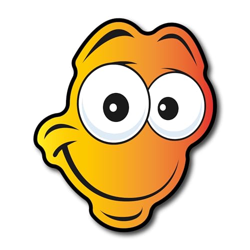 Emoji freude Aufkleber Gesicht lachen freundlich Spaß Sticker strahlen laminiert Emoji Gesicht | Größe 24x20cm ("XL") von Stickerfreaks