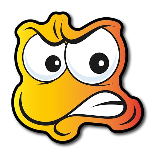 Premium Vinyl Autosticker verbissenes Emoji 6x6cm (S) - Wetterfest, Leicht Anzubringen & Rückstandsfrei Entfernbar, Langlebige Designs für Auto von Stickerfreaks