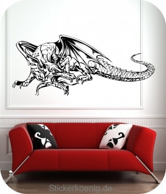 Wandtattoo Drachen Wandaufkleber extrem cooler Drache Dragon Motiv SDR01 Größe: 100cmx43cm (original Stickerkoenig) von Stickerkoenig Drachen