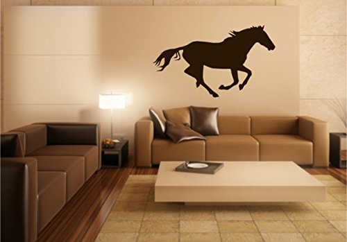 Stickerkoenig Kinderzimmer Wandtattoo "Pferd Motiv #01" Wandaufkleber Größe 80x47cm Farbe: Hellbraun von Stickerkoenig