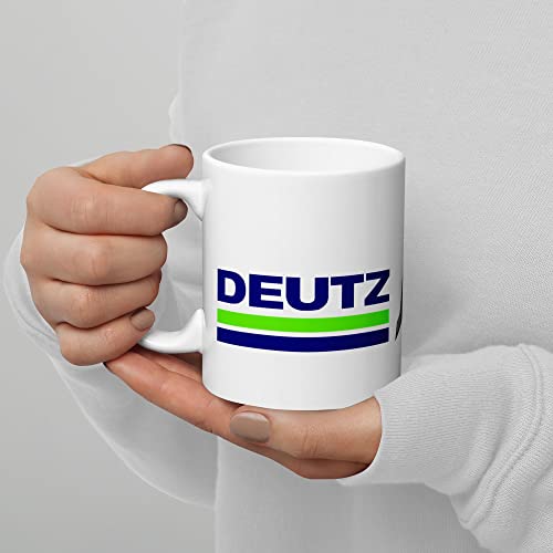 Stickerloveshop Kaffeetasse Auto Tuning Fans Farbig bedruckte Keramik Tasse perfekte Geschenkidee Fototasse passend für Deutz Fahr Fans von Stickerloveshop