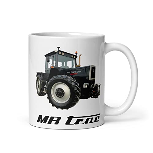 Stickerloveshop MB Trac Tasse Blackbeauty Sondermodell Kaffeetasse Farbig bedruckt Landwirt Traktor Geschenke von Stickerloveshop